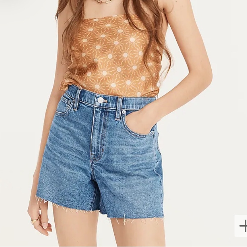 J.Crew High-rise denim short in Juniper wash